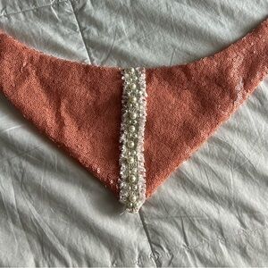 Sequin and Pearl Embellished Collar